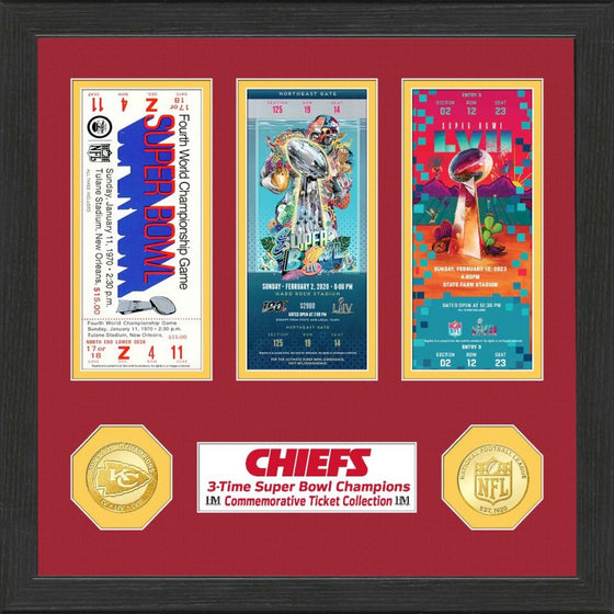 Kansas City Chiefs Super Bowl Champions Bronze Coin & Ticket Collection - 757 Sports Collectibles