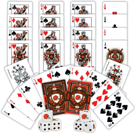 Cleveland Browns - 2-Pack Playing Cards & Dice Set - 757 Sports Collectibles