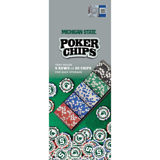 Michigan State Spartans 100 Piece Poker Chips - 757 Sports Collectibles