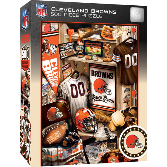 Cleveland Browns - Locker Room 500 Piece Jigsaw Puzzle - 757 Sports Collectibles