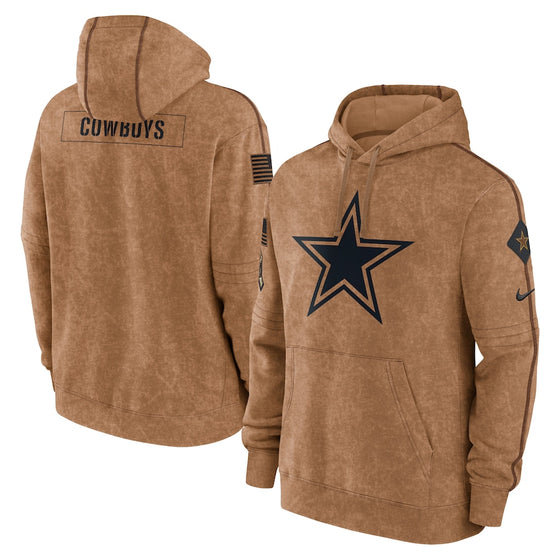 Men's Nike Brown Dallas Cowboys 2023 Salute To Service Club Pullover Hoodie M-3XL - 757 Sports Collectibles