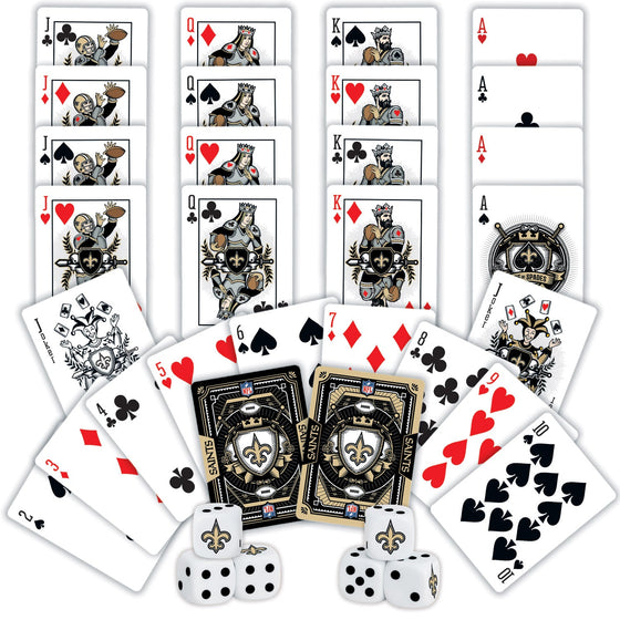 New Orleans Saints - 2-Pack Playing Cards & Dice Set - 757 Sports Collectibles