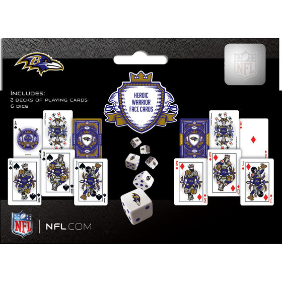 Baltimore Ravens - 2-Pack Playing Cards & Dice Set - 757 Sports Collectibles