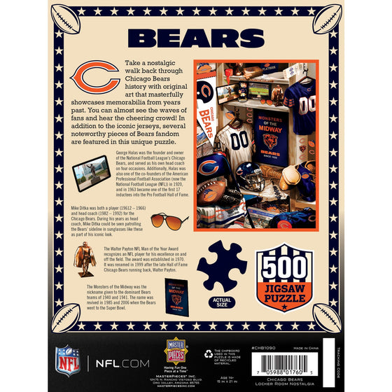 Chicago Bears - Locker Room 500 Piece Jigsaw Puzzle - 757 Sports Collectibles