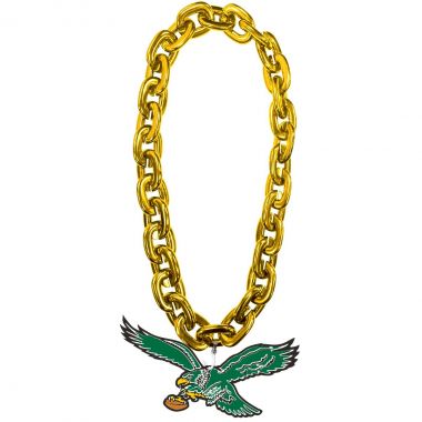 EAGLES GREEN THROWBACK EAGLE LOGO (GOLD) FAN CHAIN - 757 Sports Collectibles