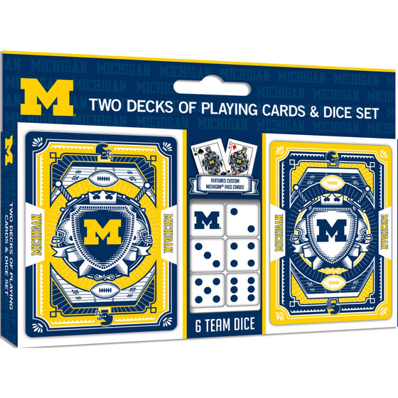 Michigan Wolverines - 2-Pack Playing Cards & Dice Set - 757 Sports Collectibles