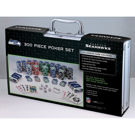 Seattle Seahawks 300 Piece Poker Set - 757 Sports Collectibles