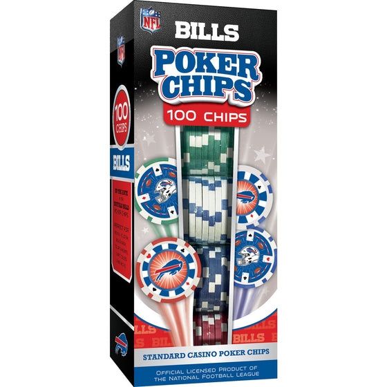 Buffalo Bills 100 Piece Poker Chips - 757 Sports Collectibles