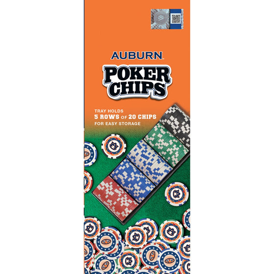 Auburn Tigers 100 Piece Poker Chips - 757 Sports Collectibles