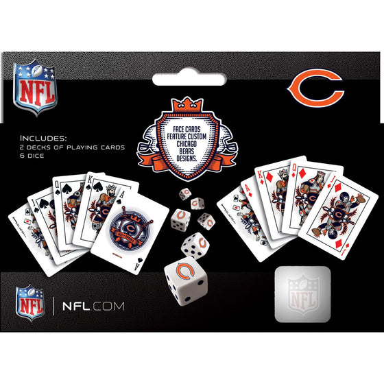 Chicago Bears - 2-Pack Playing Cards & Dice Set - 757 Sports Collectibles