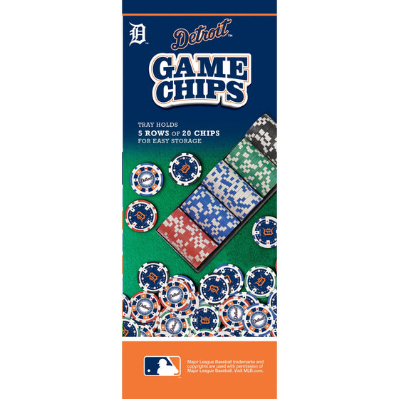 Detroit Tigers 100 Piece Poker Chips - 757 Sports Collectibles