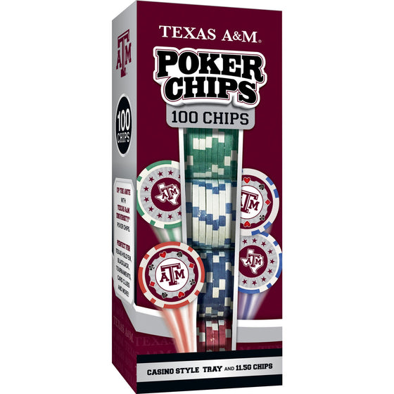 Texas A&M Aggies 100 Piece Poker Chips - 757 Sports Collectibles