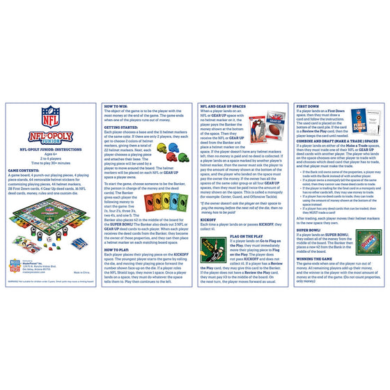 NFL Opoly Junior - 757 Sports Collectibles