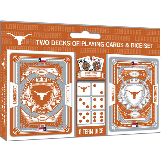 Texas Longhorns - 2-Pack Playing Cards & Dice Set - 757 Sports Collectibles