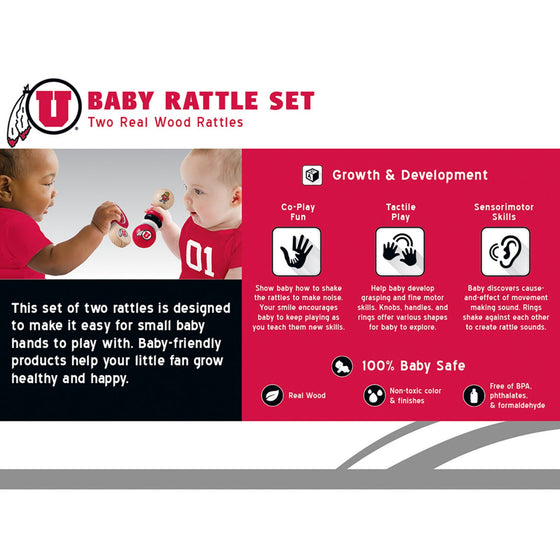 Utah Utes - Baby Rattles 2-Pack - 757 Sports Collectibles