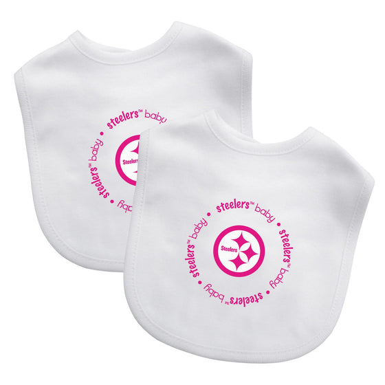 Pittsburgh Steelers - Baby Bibs 2-Pack - Pink Logo - 757 Sports Collectibles