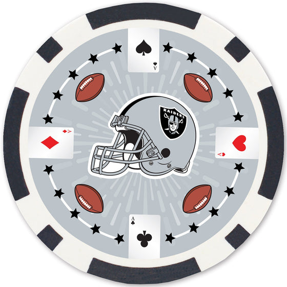 Las Vegas Raiders 100 Piece Poker Chips - 757 Sports Collectibles