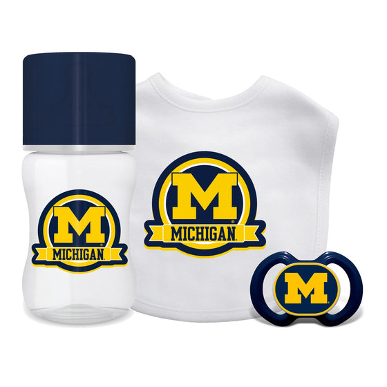 Michigan Wolverines - 3-Piece Baby Gift Set - 757 Sports Collectibles