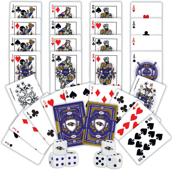 Baltimore Ravens - 2-Pack Playing Cards & Dice Set - 757 Sports Collectibles