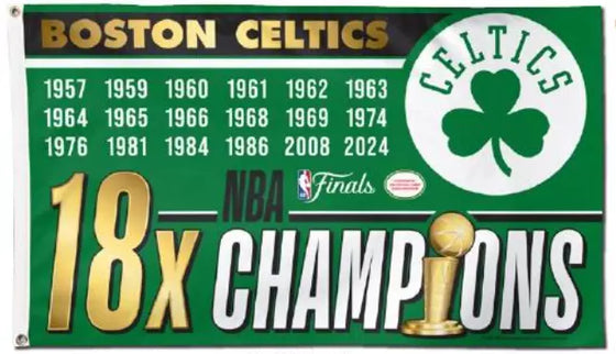 Boston Celtics 2024 18x NBA Champions 3x5 Flag