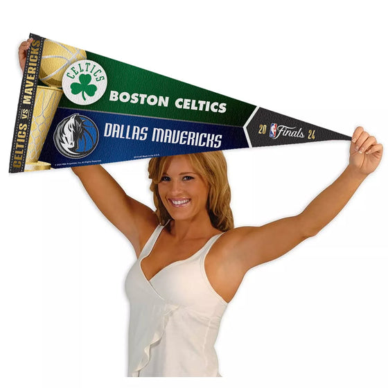 Boston Celtics Dallas Mavericks Dueling Finals Teams Full Size Pennant Flag