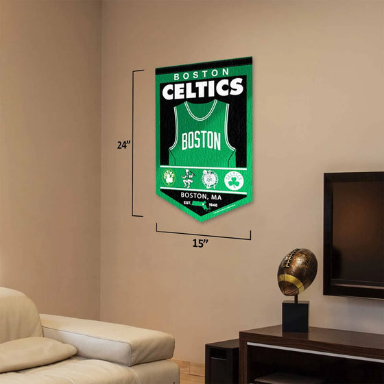 Boston Celtics History Heritage Logo Banner Flag