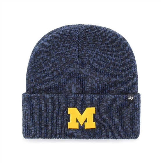 Michigan Wolverines 47 Brand Brain Freeze Cuff Knit Beanie - Navy - 757 Sports Collectibles