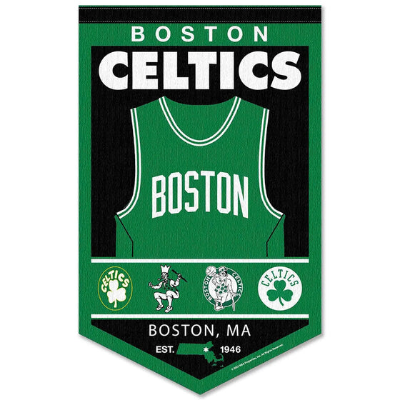 Boston Celtics History Heritage Logo Banner Flag