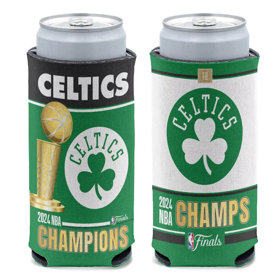 Boston Celtics 2024 NBA Champions 12oz Slim Double Sided Koozie
