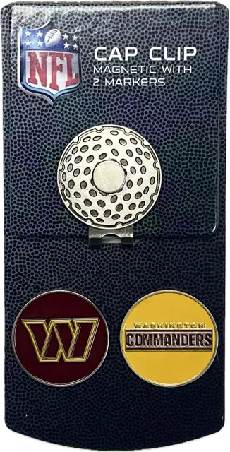 Washington Commanders Cap Clip With 2 Golf Ball Markers