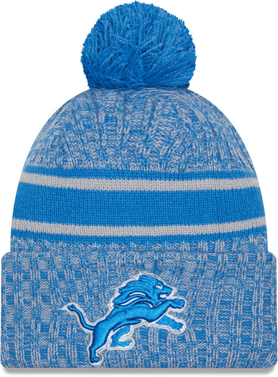 Detroit Lions New Era NFL 2023 Sideline Sport Knit Bobble Hat - 757 Sports Collectibles