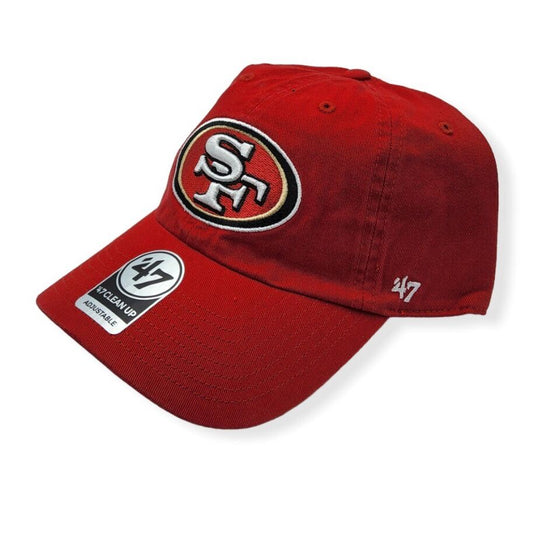 San Francisco 49ers 47 Brand Red Legacy Clean Up Adjustable Hat - 757 Sports Collectibles