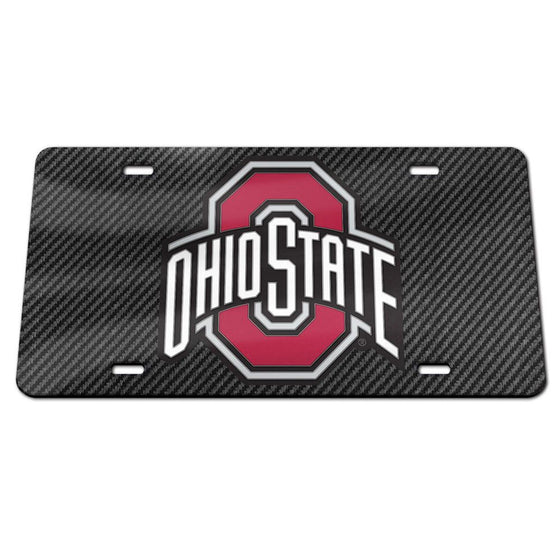 Ohio State Buckeyes License Plate Acrylic Carbon - Special Order