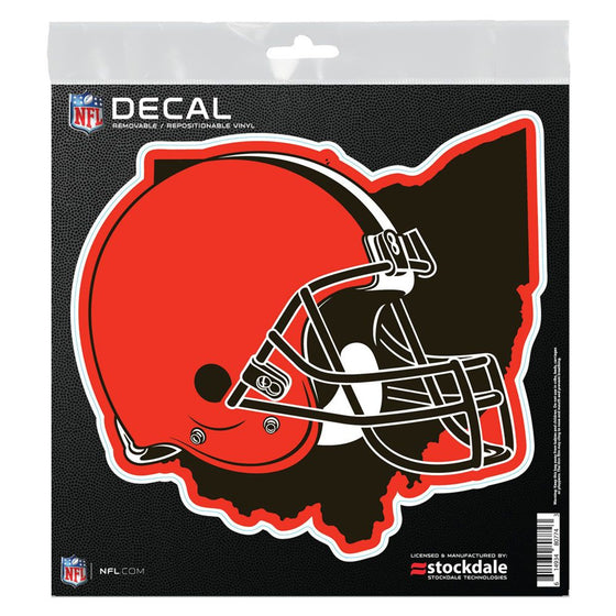 Cleveland Browns Decal 6x6 All Surface State Shape - Special Order