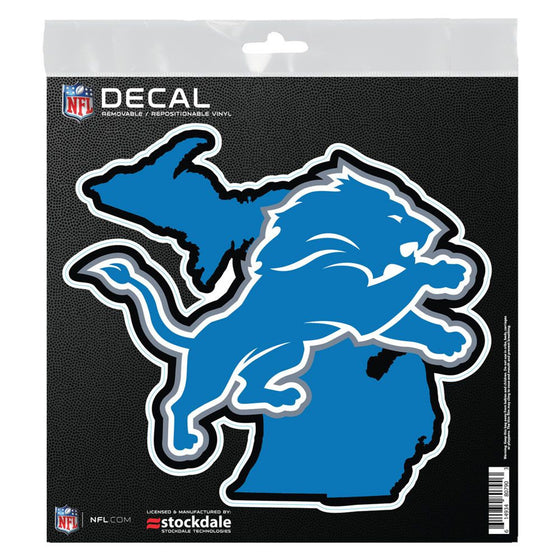 Detroit Lions Decal 6x6 All Surface State Shape - Special Order