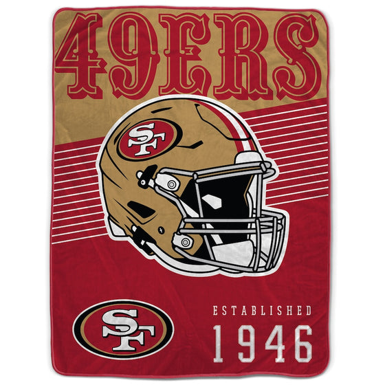 San Francisco 49ers 60" x 80" Helmet Stripes Royal Plush Blanket