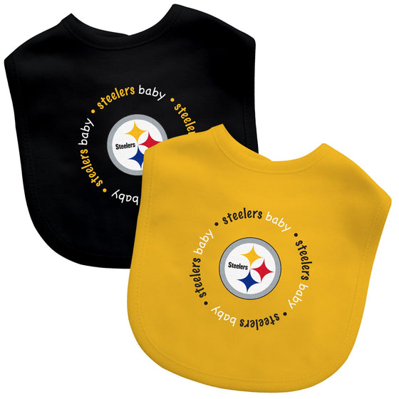 Pittsburgh Steelers - Baby Bibs 2-Pack - Yellow & Black - 757 Sports Collectibles