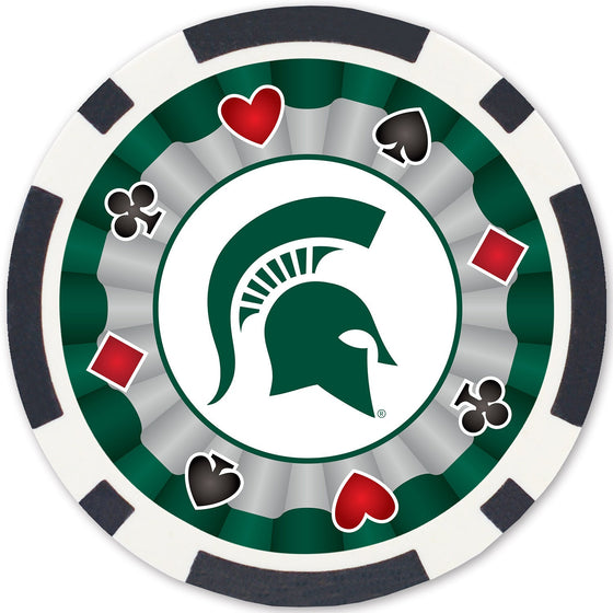 Michigan State Spartans 100 Piece Poker Chips - 757 Sports Collectibles