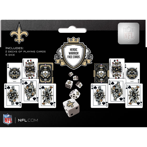 New Orleans Saints - 2-Pack Playing Cards & Dice Set - 757 Sports Collectibles