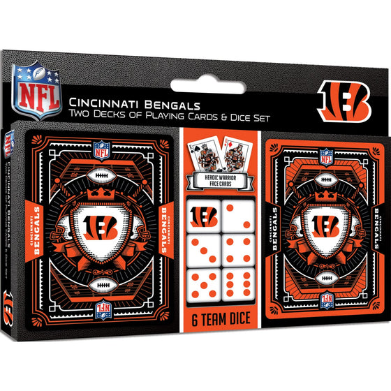 Cincinnati Bengals - 2-Pack Playing Cards & Dice Set - 757 Sports Collectibles