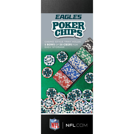 Philadelphia Eagles 100 Piece Poker Chips - 757 Sports Collectibles