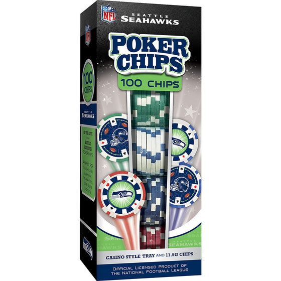 Seattle Seahawks 100 Piece Poker Chips - 757 Sports Collectibles