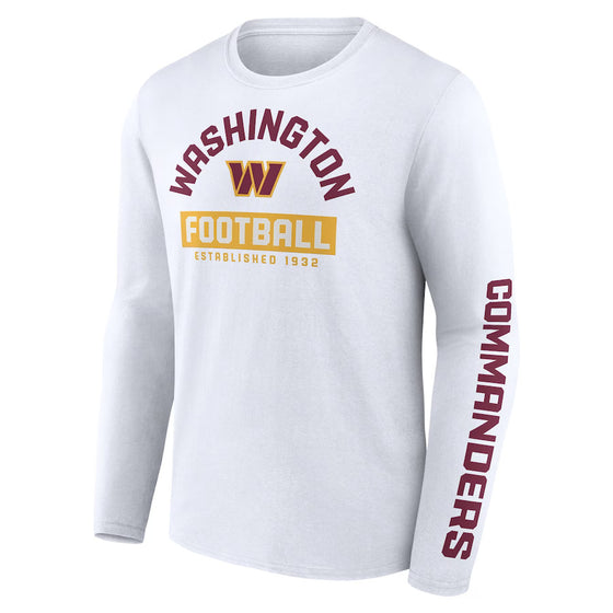 Washington Commanders Fanatics Branded Long  Sleeve T-Shirt - White - 757 Sports Collectibles