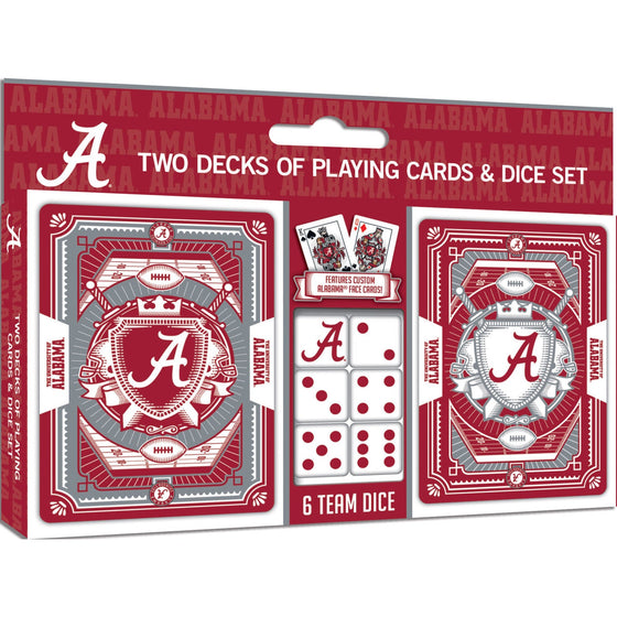 Alabama Crimson Tide - 2-Pack Playing Cards & Dice Set - 757 Sports Collectibles