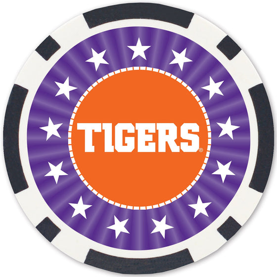 Clemson Tigers 100 Piece Poker Chips - 757 Sports Collectibles