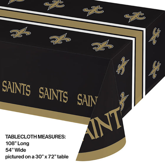 New Orleans Saints Plastic Table Cover, 54" X 102" - 757 Sports Collectibles