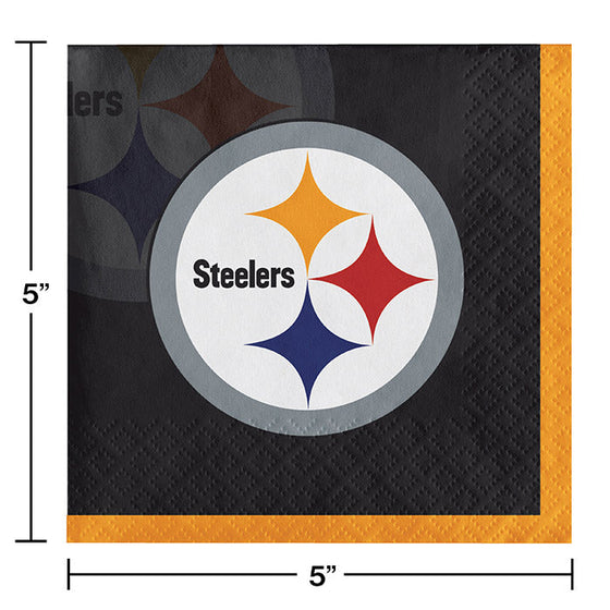 Pittsburgh Steelers Beverage Napkins, 16 ct - 757 Sports Collectibles