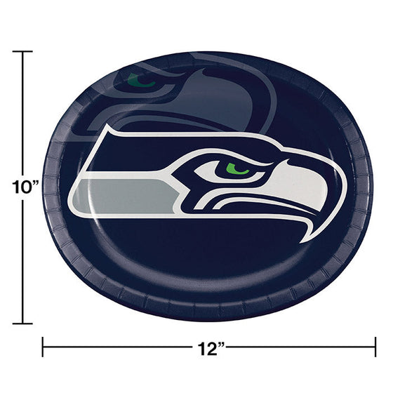 Seattle Seahawks Oval Platter 10" X 12", 8 ct - 757 Sports Collectibles