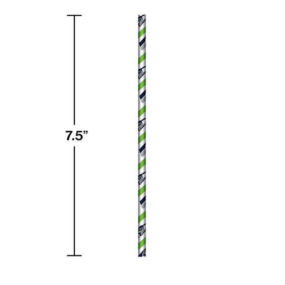 Seattle Seahawks Paper Straws, 24 ct - 757 Sports Collectibles