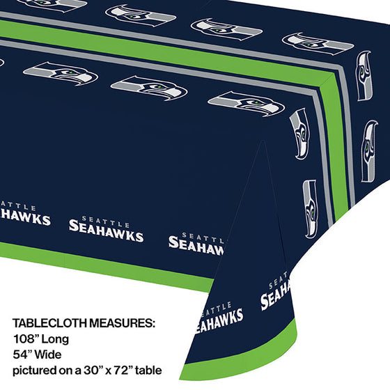 Seattle Seahawks Plastic Table Cover, 54" X 102" - 757 Sports Collectibles